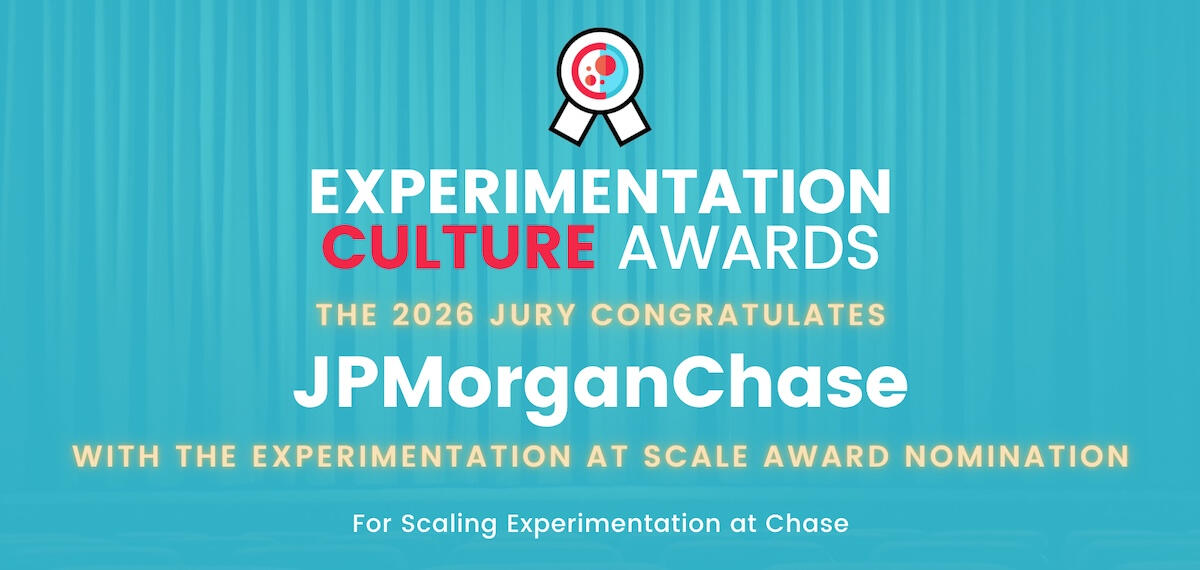 JPMorganChase Experimentation Culture Awards 2026 nomination