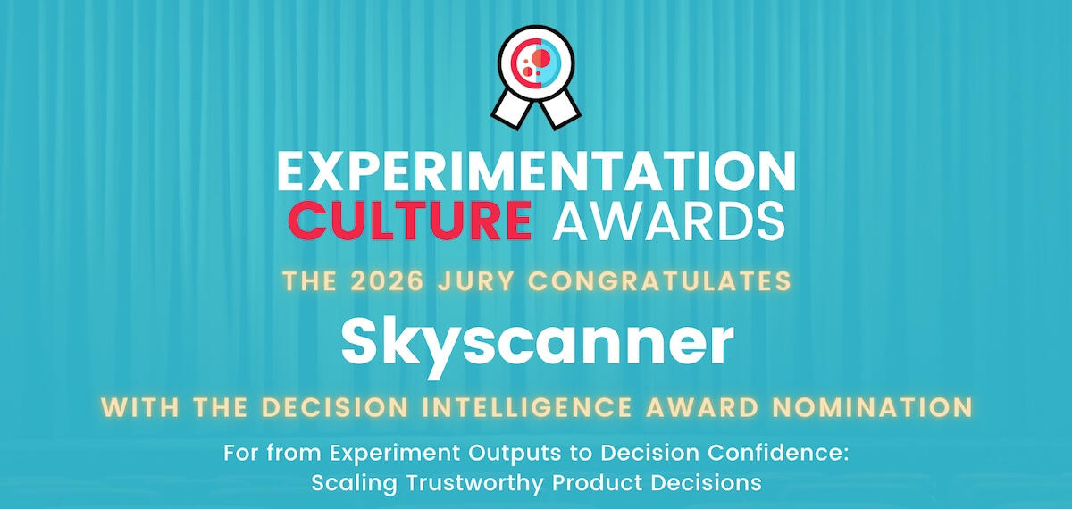 Skyscanner Experimentation Culture Awards 2026 nomination